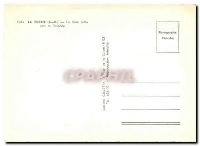 La Turbie (A.-M.) — A Via Julia em direção ao Troféu — Edições Gillett, Nice — Verso