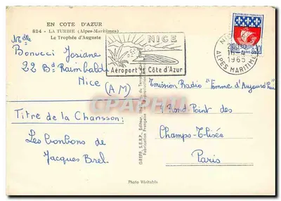 O Troféu de Augusto — La Turbie — Editor Greff — Verso