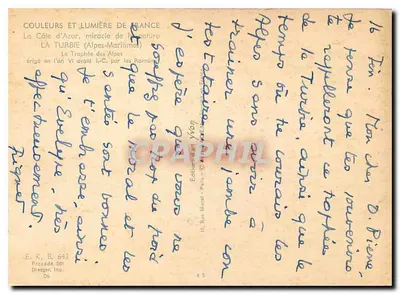 La Turbie — Trophée des Alpes — Éditeur d'Art, Paris — Verso