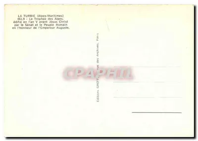 La Turbie (Alpes-Maritimes) — O Troféu das Alpes — Editor Greff, Paris — Verso