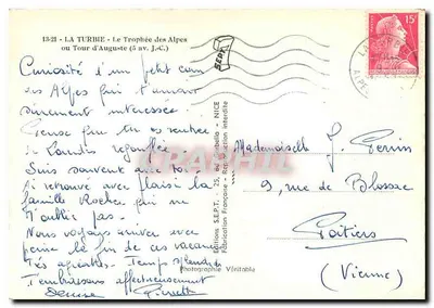 La Turbie - O Troféu das Alpes ou Torre de Augusto (5 a.C.) — Edições S.E.P.T. - Fabricação Francesa - Reprodução Proibida — Verso