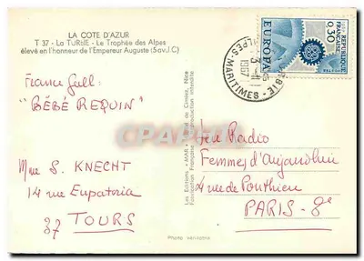O Trophe dos Alpes — Templo de Augusto — Éd. Cimries, n° T 37 — Verso