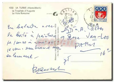 La Turbie — O Troféu de Augusto — Éditions L. Guitet & Cie — Verso
