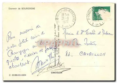 Bourgogne — Souvenir de Bourgogne — Cimcolor — Rewers