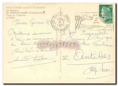 Plage de Trestirou — La Bretagne — Éditions Juvon — Verso