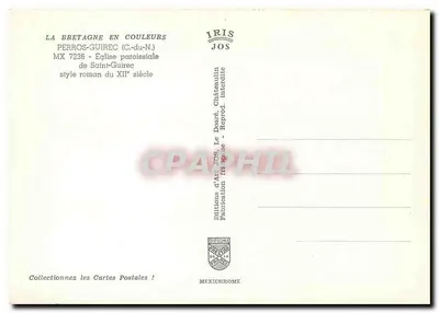 Igreja paroquial de Saint-Guirec — estilo romano do século XII — Edições d'Art Jos — Verso