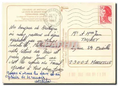 Praia de Tresmeur e rocha de Castel — Tresmeur — Edições de Arte 'Jack' 27-9-1983 — Verso