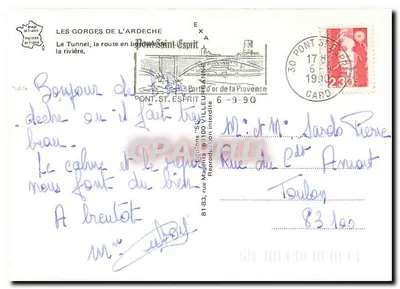 Gorges da Ardèche — O Tunel, a estrada ao longo da margem do rio — Edições 'S.L.' — Verso
