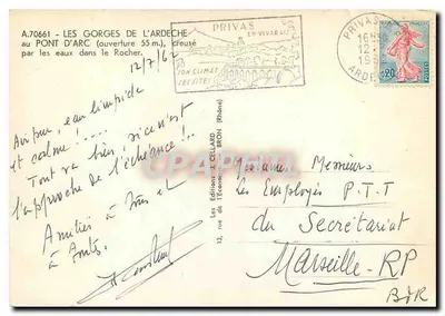 As Gorges da Ardeche — Pont d'Arc (abertura 55 m) — As Edições da Economia, Bron (Rhone) — Verso