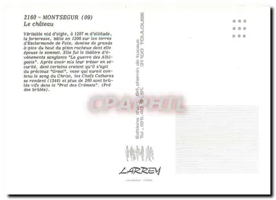 Montségur — Castelo sobre falésia — Edições Larrey — Verso