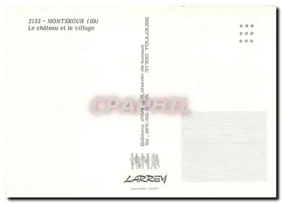 Montsegur (09) — O castelo e o vilarejo — Editions d'Art Toulouse — Verso