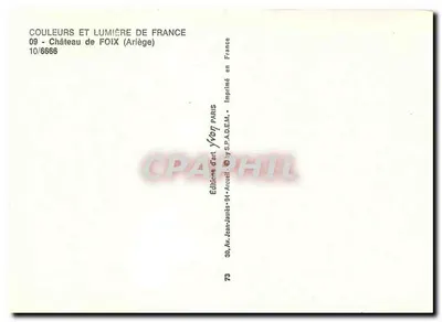 Castelo de Foix — Ariège — Edições de Arte Yvon Paris, n°10/6666 — Verso