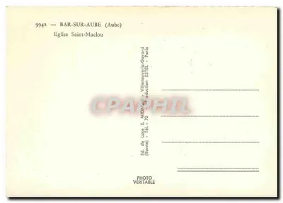 Igreja Saint-Maclou — Bar-sur-Aube (Aube) — E. Mignon, n° 9942 — Verso