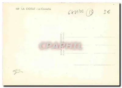 La Ciotat - La Corniche — wydawca La Cigogne, nr 109 — Rewers