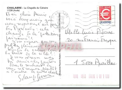 Chalabre — Katedra Kalwarii — I 1230 (Aude) — Wyłączność Paurout Robert — Rewers