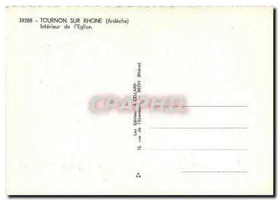 Tournon-sur-Rhône — Interior da igreja — Edição da Economia, Tournon-sur-Rhône — Verso