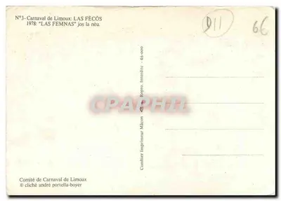 Carnaval de Limoux — Las Fécôs — Comitê de Carnaval de Limoux — Verso