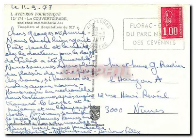 La Couvertoirade — antiga comenda dos Templários — Éditions L'Aveyron Touristique — Verso