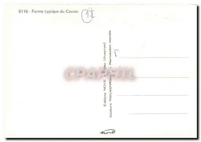 Fazenda típica do Causse — Aveyron — Edições NOVE — Verso