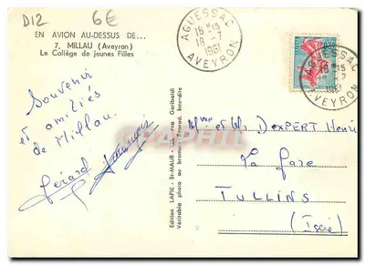 O Colégio de Meninas — Millau (Aveyron) — Edição LAPIE — Verso