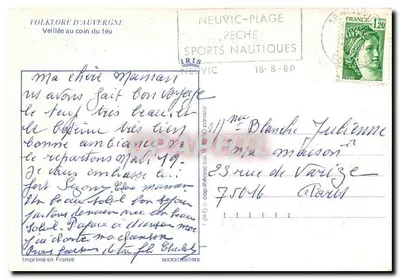 Folklore de Auvergne — Vigília ao lado do fogo — IRIS — Verso