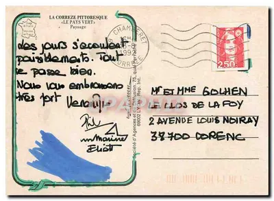 Paisagem da Corrèze — Le Pays Vert — editor Sociedade d'Agências e de Diffusão, 75, quai Pérache — Verso