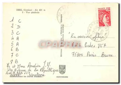 Usse (Corrèze) — Ogólny widok — Wydawnictwo Mexichrome, nr 8 — Rewers