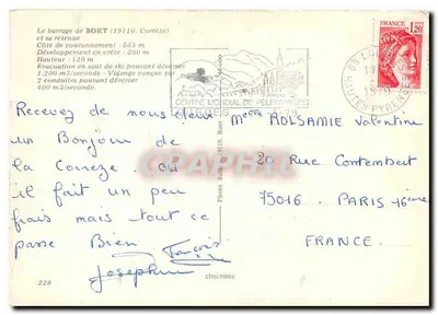 Barragem de Bort — Corrèze — Photo Sully n°228 — Verso