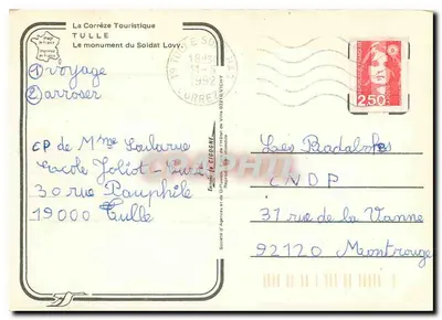 Tulle — Pomnik żołnierza Lovy — La Corrèze Touristique — Rewers