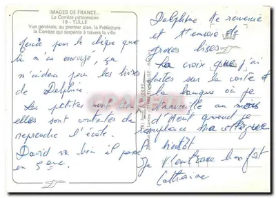 Nowoczesna pocztówka Obrazy Francji Piękna Corrèze Tulle ogólne widzenie na pierwszym planie Prefektura Corr — Rewers