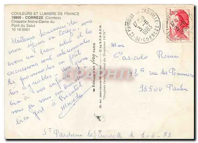 Capela Nossa Senhora do Ponte do Salvação — Corrèze — Edições Internacionais do Turismo 1979 — Verso