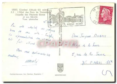 Usssel — vista geral e monumentos — Edições Mexichrome, série A.2 — Verso