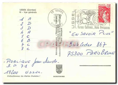 Usse (Corrèze) — Vista geral — Edições Théolabeau & Théodolphe Beaunard — Verso