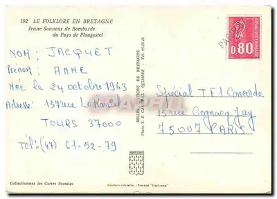 Jovem Toque de Bombarde — Pays de Plouagastel — Éditions de Bretagne n°192 — Verso