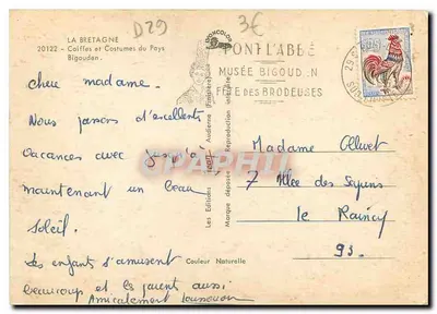 Trajes bretones — Museu das Bordadeiras, Pont-l'Abbé — Edições Jean — Verso
