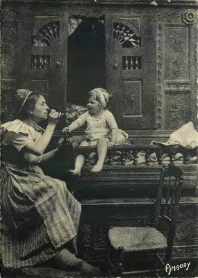 Bretanha - Lits-clos Bretões. A primeira becquée. — Amoury
