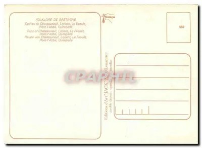 Cachos bretones — Edições de Arte 'JACK' — n° 556 — Verso