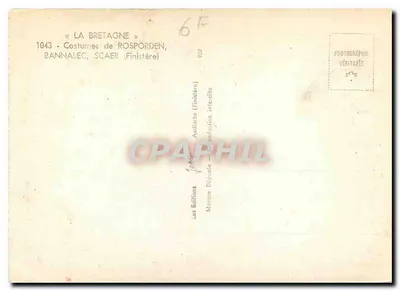 Dois crianças em trajes bretones — Bannalec, Finistère — Jean — Verso