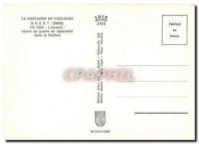 Brest (29200) — Arsenal : navire de guerre en réparation — Éditions d'Art JOS — Verso