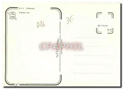 Die (Drôme) — Stara ulica — Spółka Ujęcia i Dystrybucji - 38000 Grenoble — Rewers