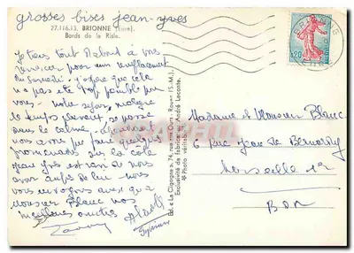 A Cegonha — Vista da margem da Risle — Ed. « La Cigogne », André Léconté — Verso