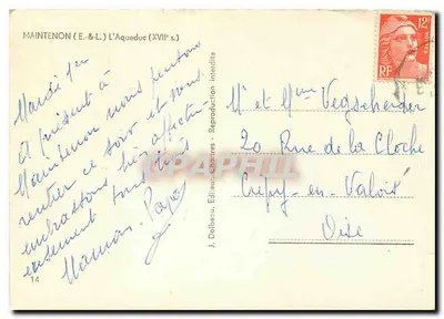 Maintenon — Aqueduk (XVII w.) — J. Dolbenu, Wydawca — Rewers