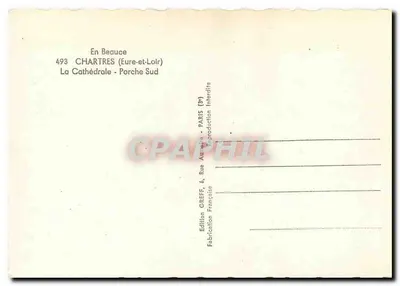 Chartres — Katedra — Wschodni portal — Wydawnictwo Greff — Rewers