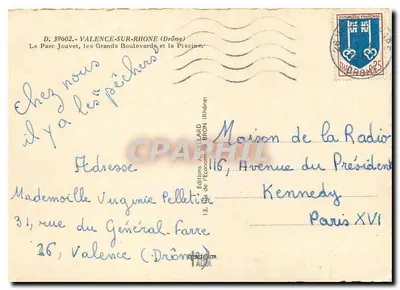 Valence-sur-Rhône — widok panoramiczny — Wydawnictwo Le Lard — Rewers