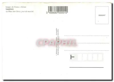 Valence — Place des Clercs, rynek — Wydawnictwo Flasques, nr 26000067 — Rewers