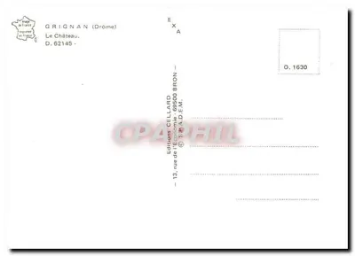 Castelo de Grignan — fachada francesa do século XVII — Edições Cellard — Verso