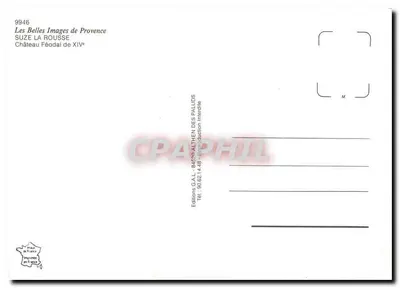 Suze-la-Rousse — feudalny zamek XIV wieku — Wydawnictwo G.A.L. des Palluds — Rewers