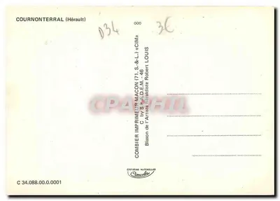 Cournonterral — Hérault — editor Combier Imprimeur Macon — Verso