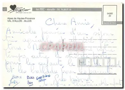 Allos — Widok stacji narciarskiej — Wydawca AS de Cœur — Rewers
