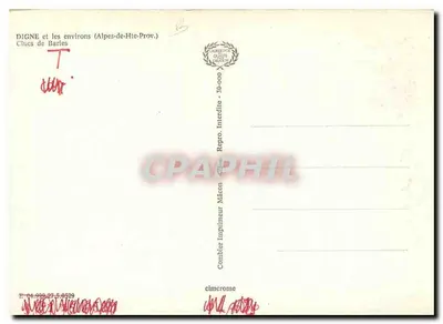 Góry Barles — Digne-les-Bains (Alpes-de-Haute-Provence) — Wydawca Combier — Rewers